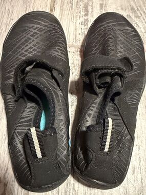 Black Kids' Athletic Slip-On Aqua Water Shoes with Teal Accent boys 2